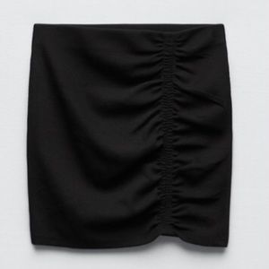 Ruched Ribbed Mini Skirt | Zara